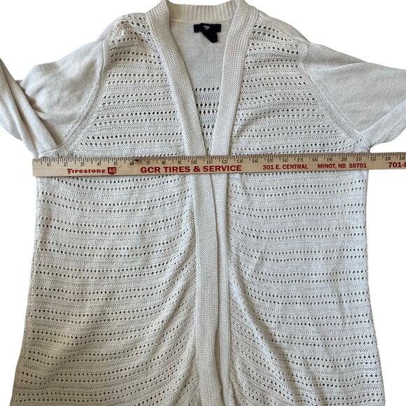 Gap Cardigan Women's Size Large Beige Open Knit Cotton Blend Boho Coastal Long - Picture 7 of 10